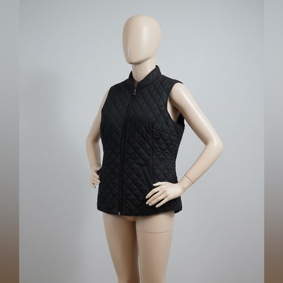 Karen Scott Black Quilted Vest - Picture 6 of 6